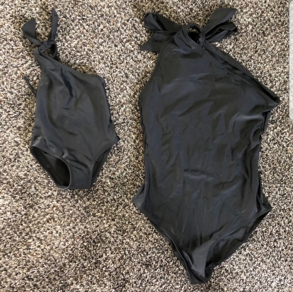 Mommy & Me one piece black bathing suites